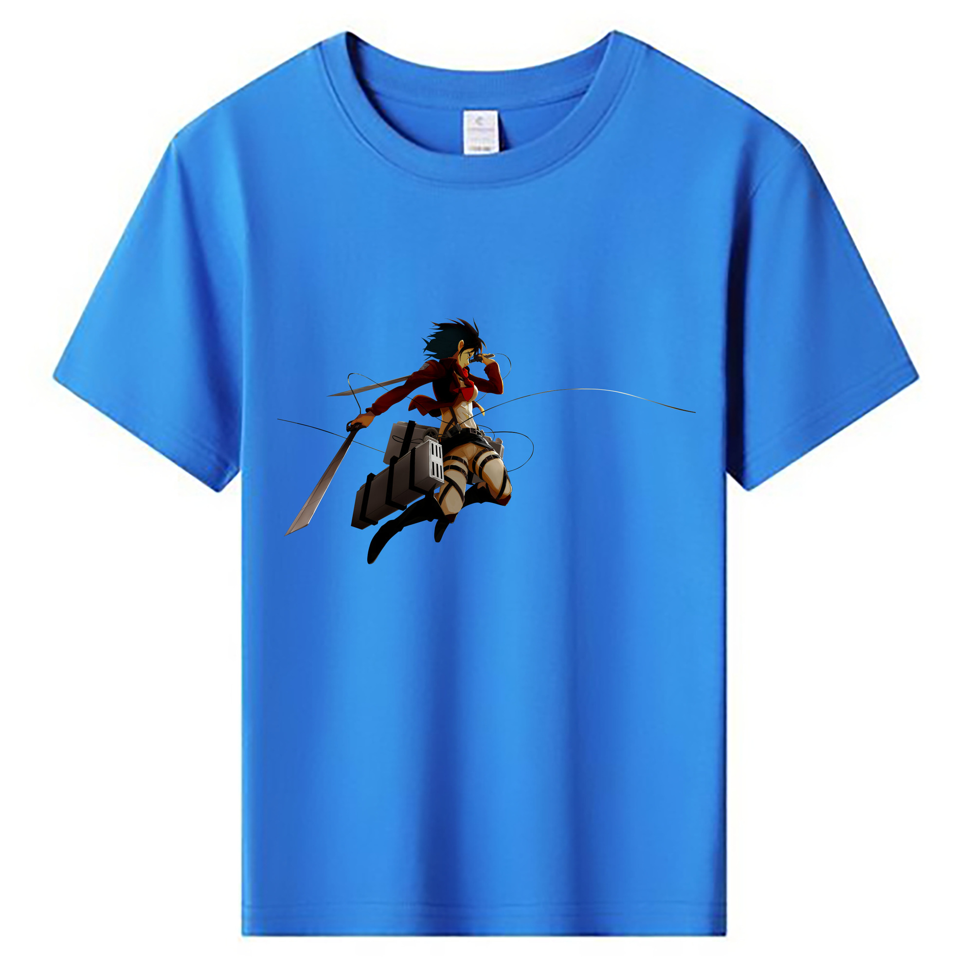 （画像用） 進撃の巨人 ミカサ·アッカーマン Attack on Titan Mikasa Ackerman 綿100％キッズTシャツ（フロントプリント）